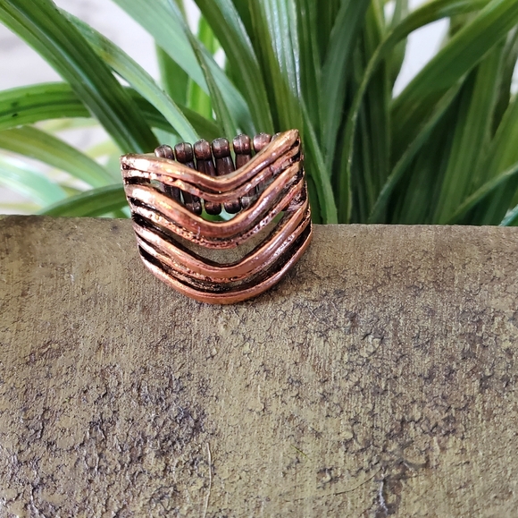 Copper Tone Stretch Band Ring Stack Look  💥3 for $24💥 - Picture 8 of 12